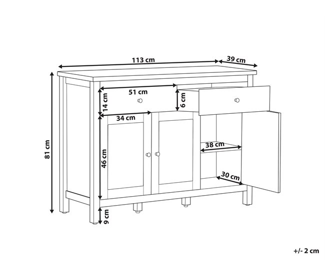 Beliani Aparador ATOCA Blanco/ Beige