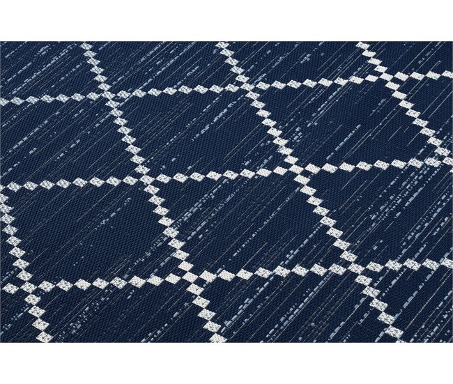 Alfombra de cuerda sisal COLOR 47268/309 Rombos Cuadrados 140x200 Azul