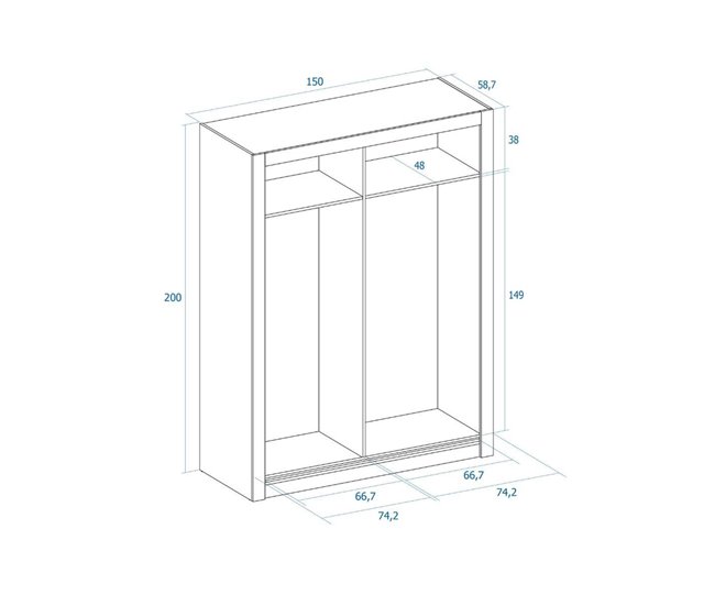 Armario Sava  puertas correderas 105 Blanco