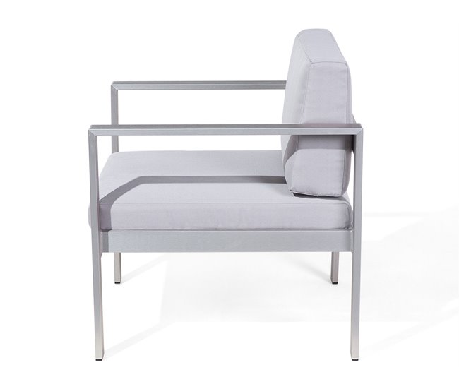 Beliani Conjunto de jardín Aluminio SALERNO Gris