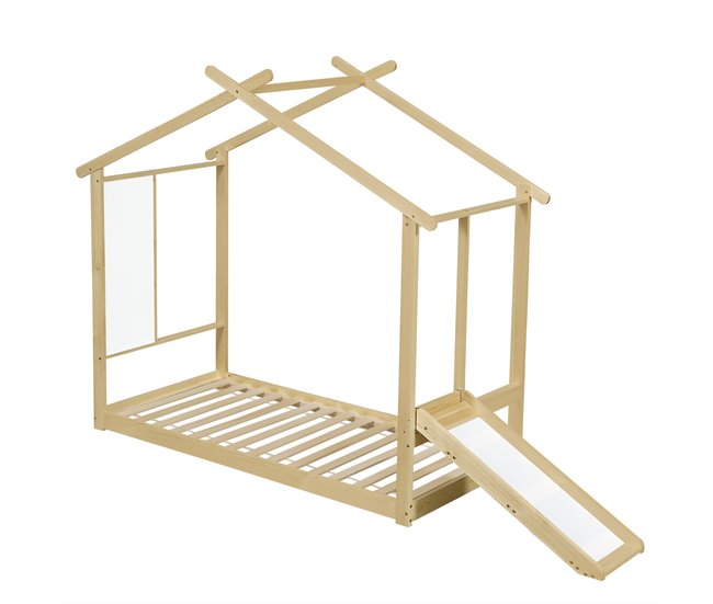 Cama cabaña de madera de pino Natural