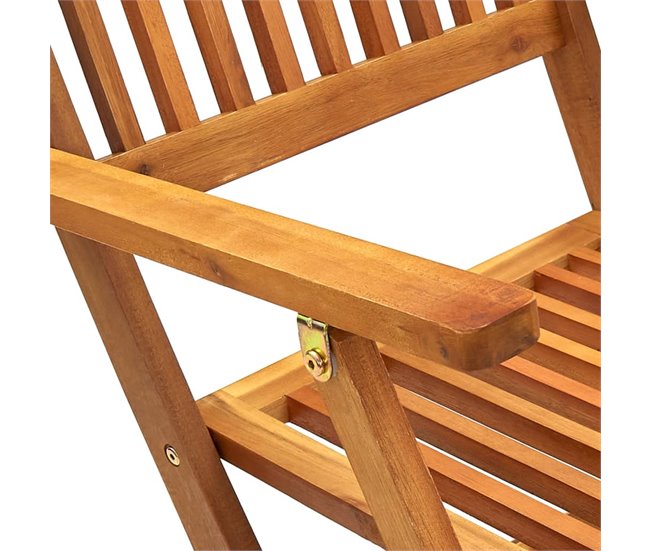 4 Sillas de jardín plegables de madera maciza de acacia Gris