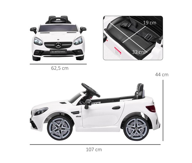 Coche Eléctrico Infantil PP, Metal AIYAPLAY Blanco