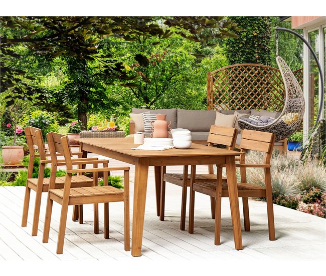Beliani Conjunto de comedor FORNELLI Marron