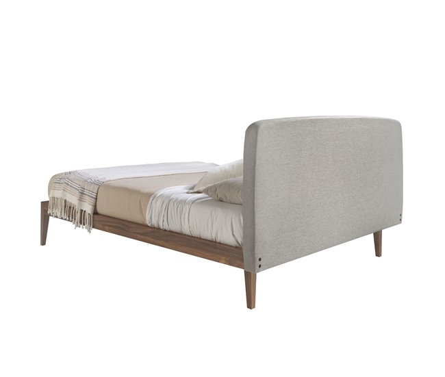 ANGEL CERDÁ Cama capitoné tela Nogal