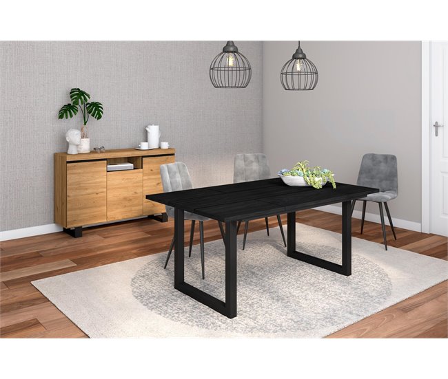 Conjunto Muebles de Salón, Mesa, Aparador Roble