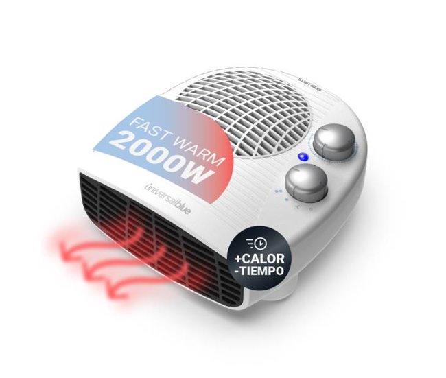 Termoventilador Horizontal  2000W | UNIVERSALBLUE Blanco/ Negro