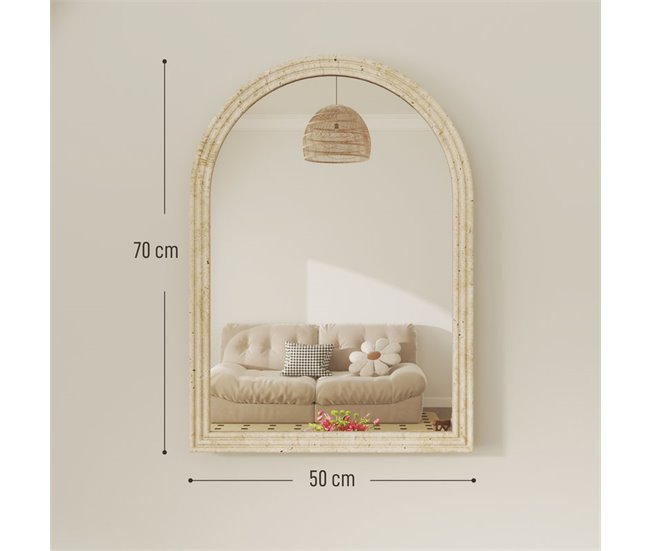 Espejo de Pared Poliestireno, Vidrio Templado HOMCOM Crudo