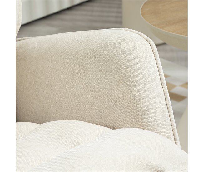 Silla Mecedora Chenilla, Espuma HOMCOM, hogar - sofás y butacas Crudo