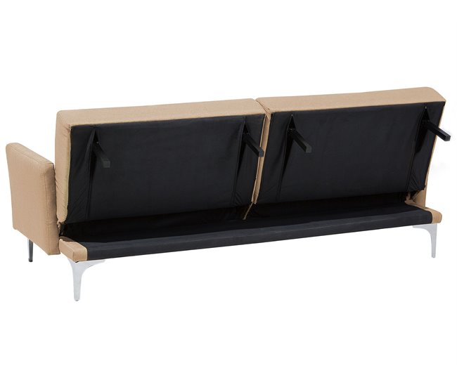 Beliani Sofá cama Poliéster LUCAN Beige