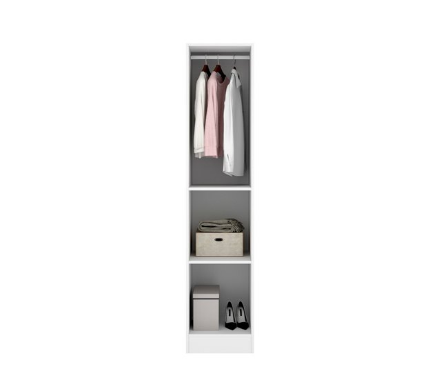 Armario multiusos 1 puerta efecto madera 41 Blanco