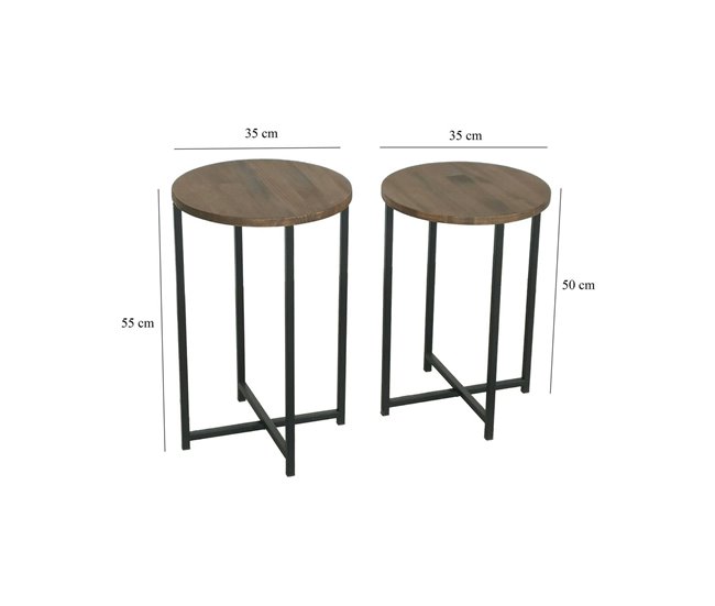Mesa de centro de madeira 35x35 Negro