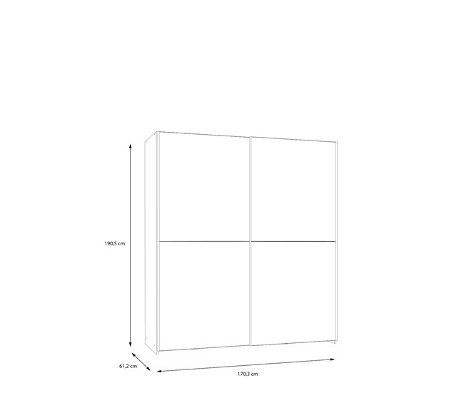 Armario MANDALORE II puertas correderas blanco Blanco