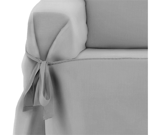 Protector Cubre Sofá Sillón Liso Royale Lazos 1 Plaza Gris Oscuro