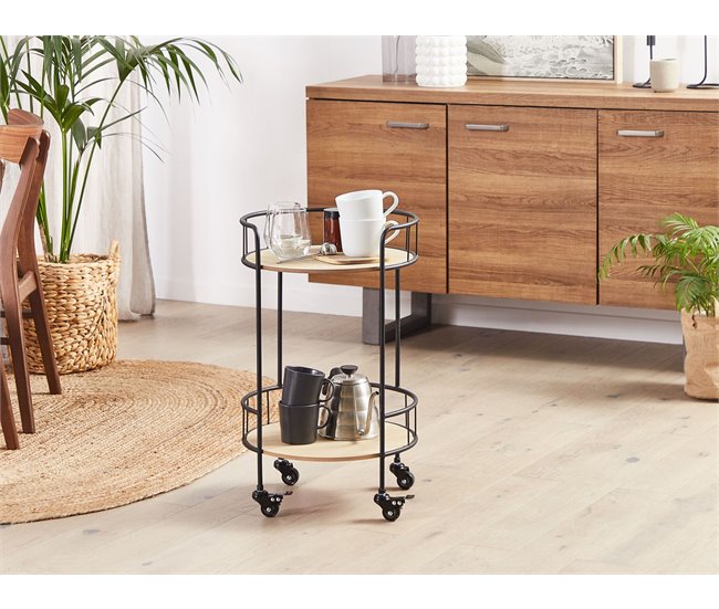 Beliani Carrito de cocina HIKO Negro
