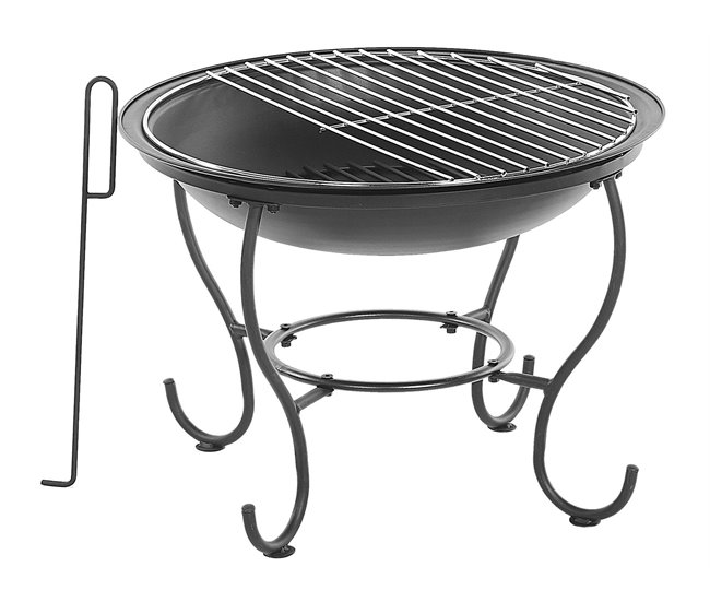 Beliani Fogón de madera NEGARA Negro
