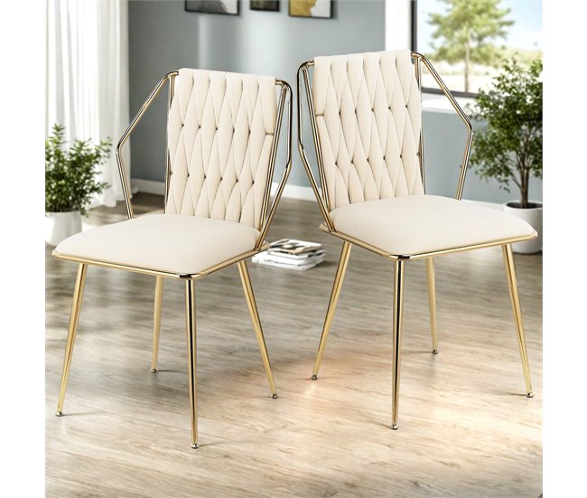 2 piezas, silla de comedor, silla de cocina, silla de salón Crema