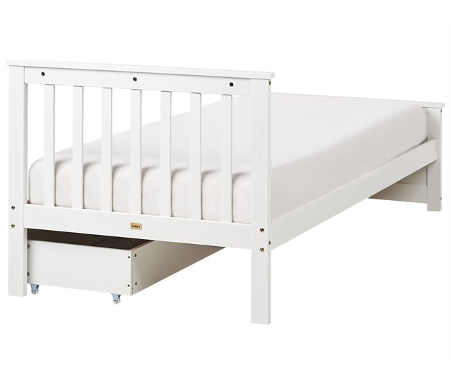 Beliani Cama con cajones Madera de pino OLENDON 99x206 Blanco