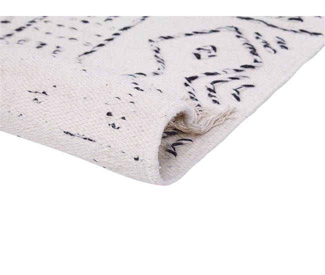 Beliani Alfombra de pelo corto ALKENT 160x230 Blanco/ Beige
