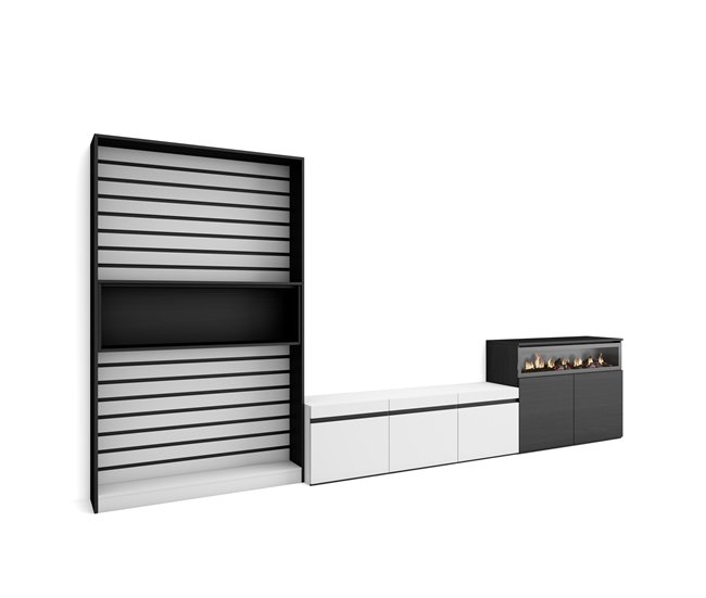 Muebles de Salón para TV 360 Blanco/ Negro