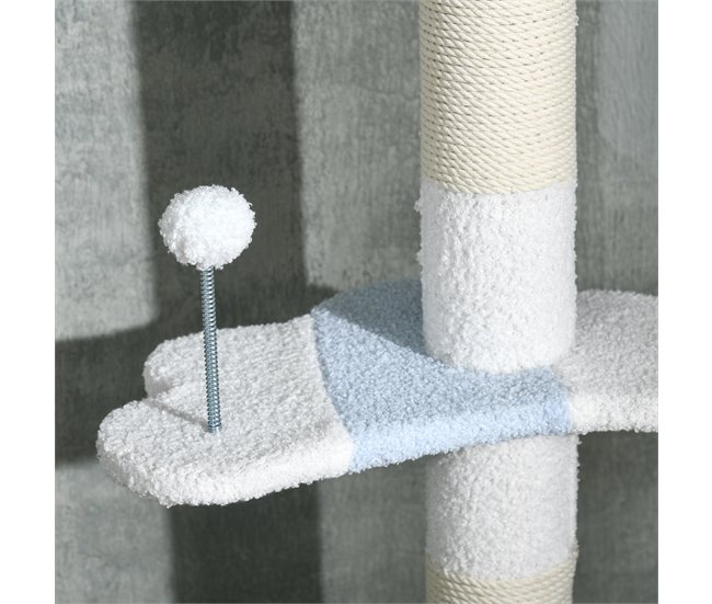 Árbol para Gatos Aglomerado de Madera, Felpa, Algodón PawHut Blanco