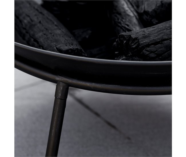 Brasero Exterior Metal Outsunny, hogar - climatización Negro
