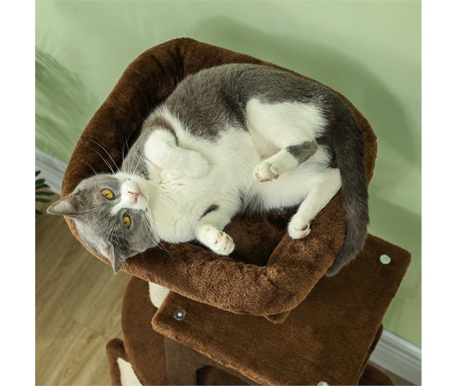 Árbol para Gatos Aglomerado de Madera PawHut Marron