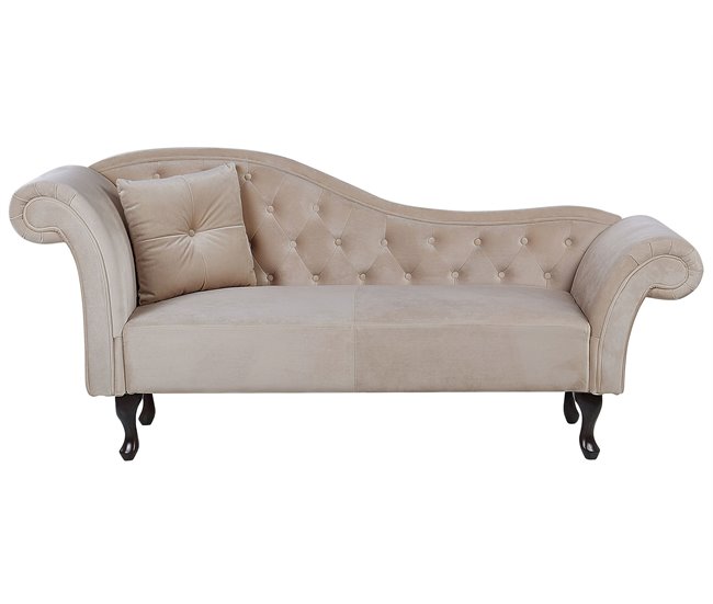 Beliani Chaise longue izquierdo Terciopelo LATTES Azul/ Verde
