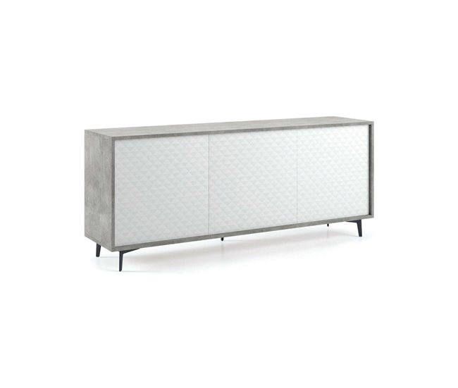 Aparador efecto madera 184 Blanco/ Gris