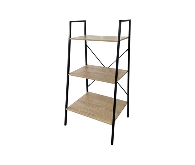 Acomoda Textil – Estantería Librería. (3 Estantes) Negro/ Madera