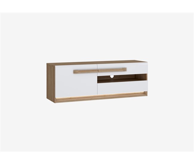 Mueble tv 1 puerta 2 cajones MONTREAL Blanco Brillo