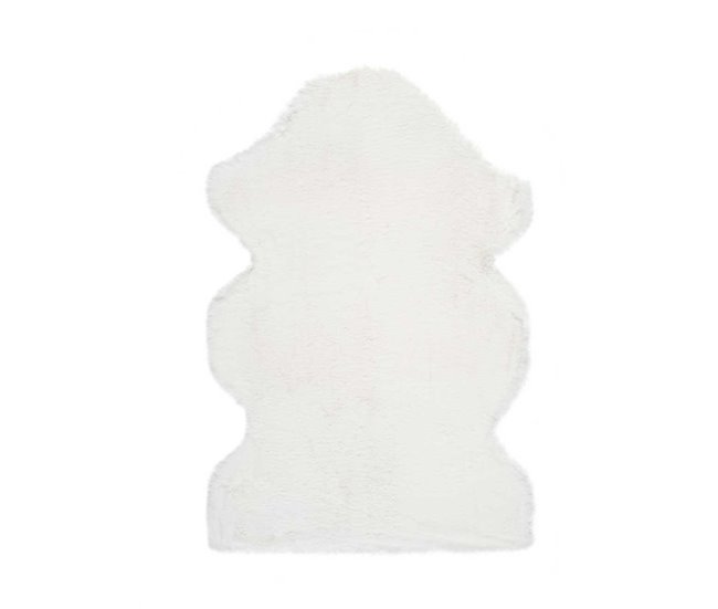 Alfombra lisa lavable de pelo alto FOX - ATTICGO 60x90 Blanco