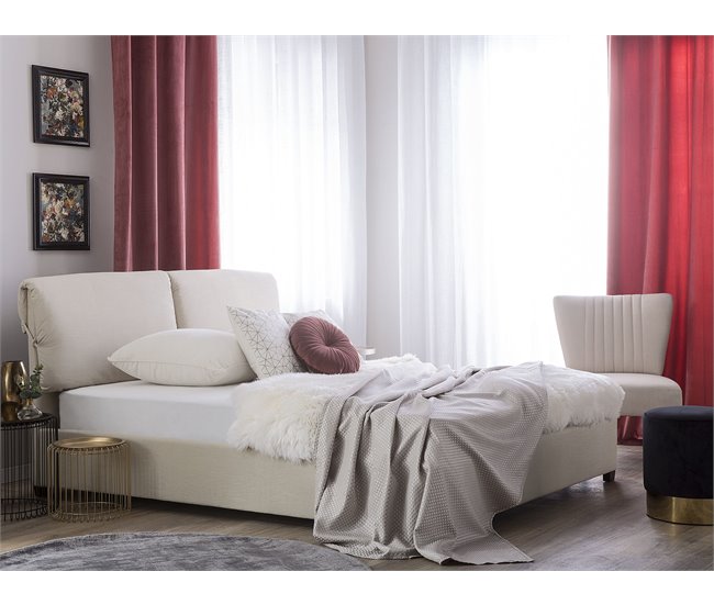 Beliani Cama con somier Poliéster BELFORT 171x212 Beige