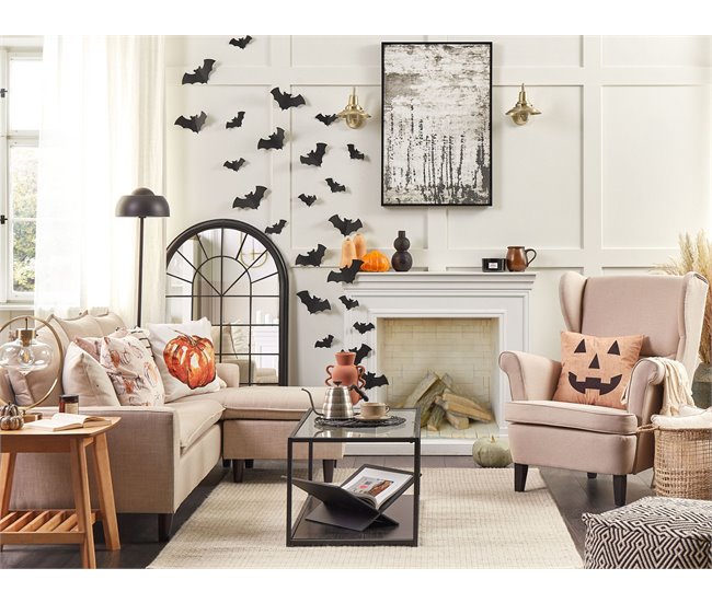 Beliani Cojín decorativo CURBITA Beige