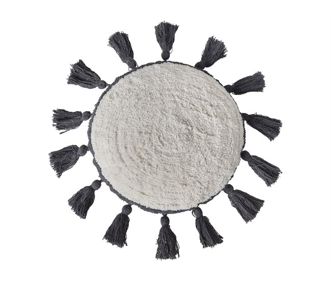Beliani Cojín decorativo THISTLE Blanco/ Beige