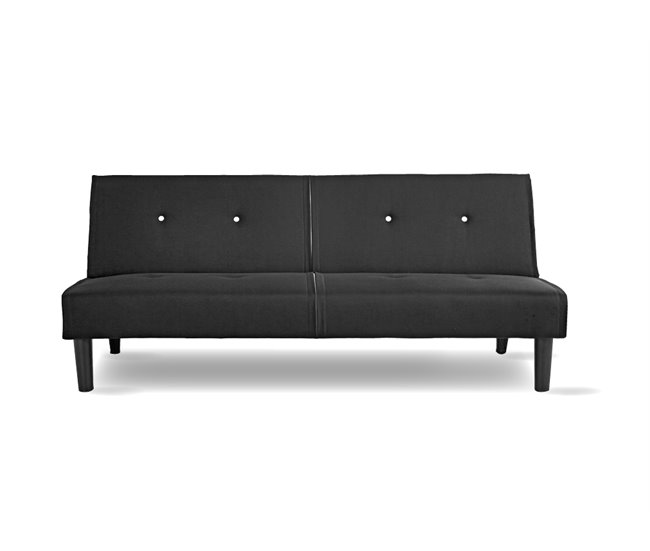 Sofá 2 plazas convertible en cama RIO color negro Negro