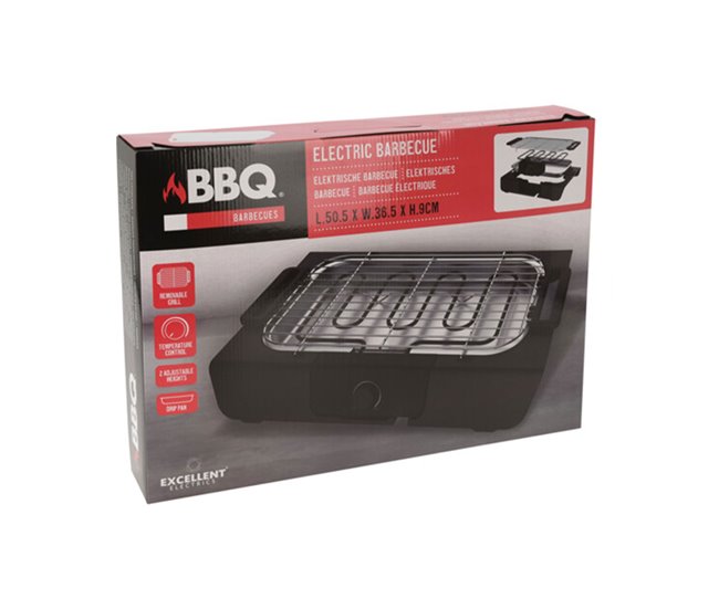Well Home Barbacoa eléctrica con termostato ajustable y seguridad Negro