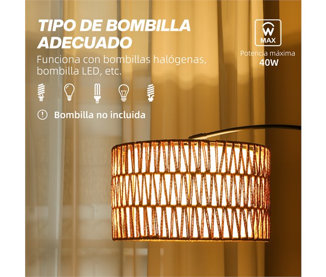 Lámpara de Pie Metal HOMCOM, hogar - iluminación Negro