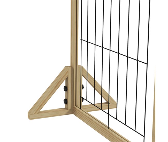Barrera para Perros Pino, Acero PawHut Madera