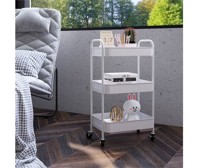 Carrito de Cocina Acero HOMCOM, hogar - cocina Blanco