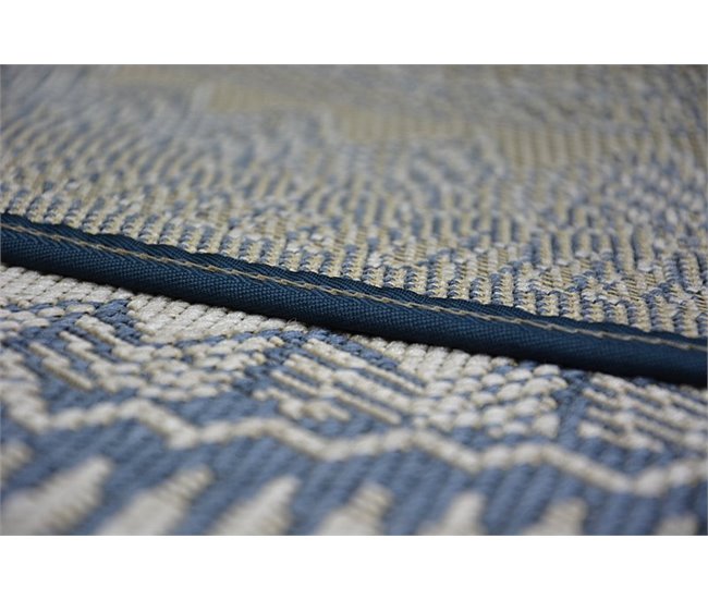Alfombra de cuerda sisal FLAT círculo Vidriero 120x120 Azul