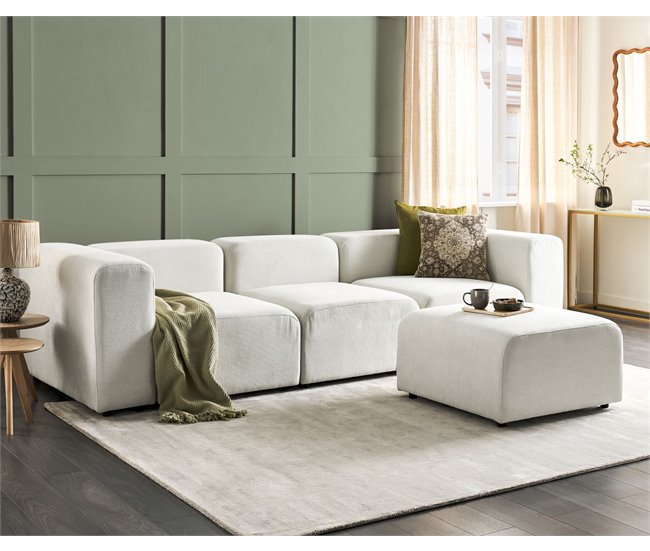 Beliani Sofá modular Pana FALSTERBO Crema