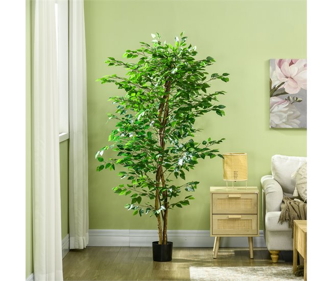 Planta Artificial PEVA HOMCOM, hogar - decoración Verde
