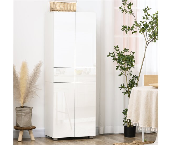 Alacena de Cocina MDF, Melamina de Madera HOMCOM, hogar - cocina Blanco