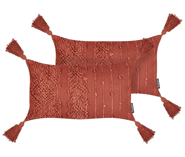 Beliani Cojín decorativo VALVARIA Rojo