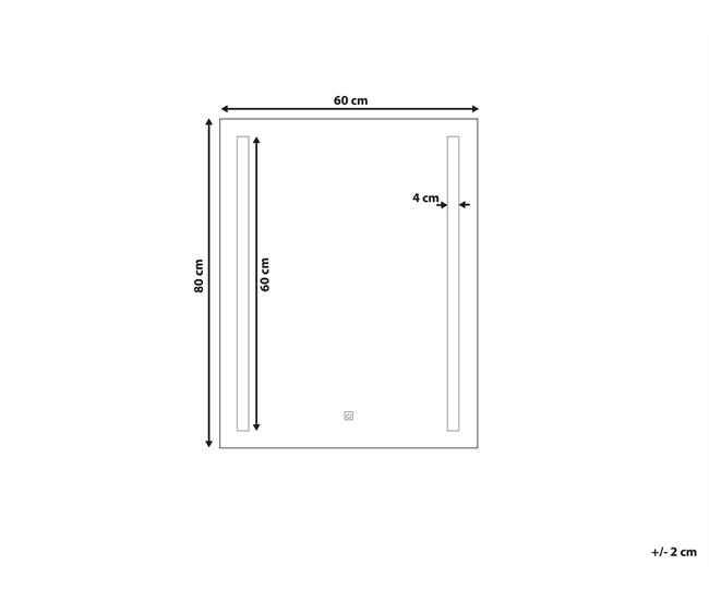 Beliani Espejo de baño MARTINET 60x4 Gris