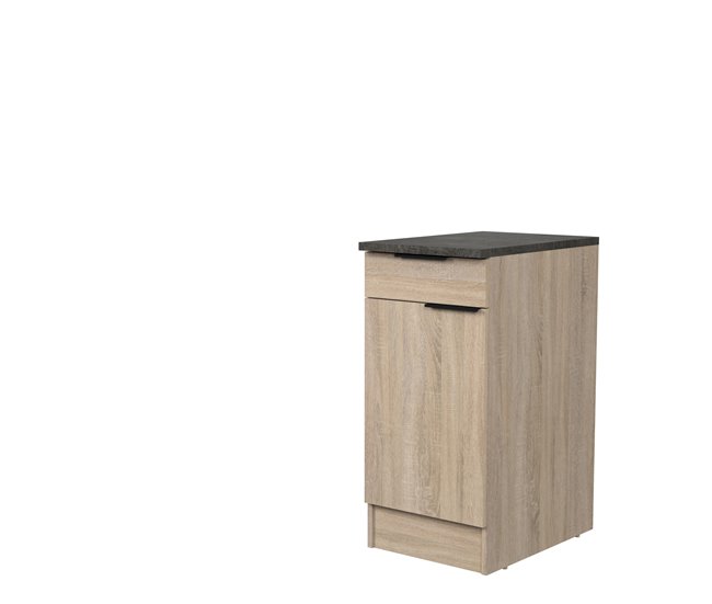 Módulo bajo FUMAY de 40cm con cajón y 1 puerta Roble