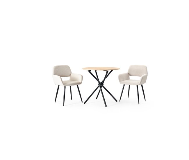 Juego de 2 sillas de comedor escandinavas Beige