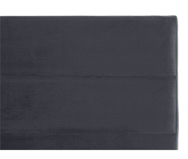 Beliani Cama con somier Terciopelo BELLOU 214x165 Gris Oscuro