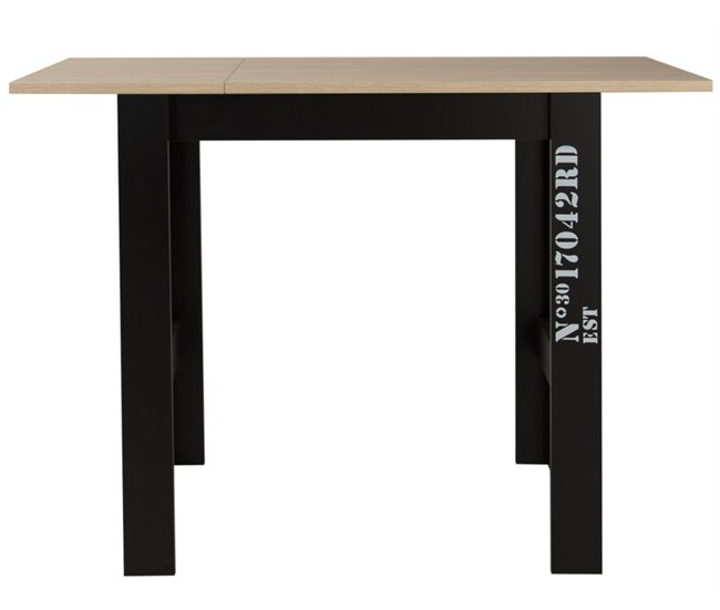 Mesa de cocina extensible INDUSTRY Negro/ Madera